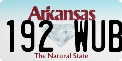 AR license plate 192WUB