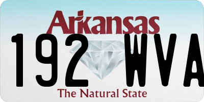 AR license plate 192WVA