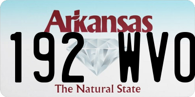 AR license plate 192WVO