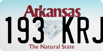 AR license plate 193KRJ