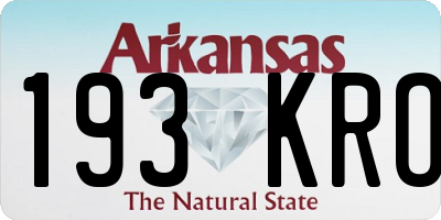 AR license plate 193KRO