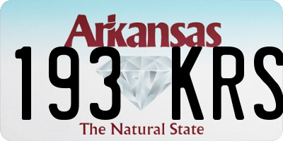 AR license plate 193KRS