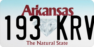 AR license plate 193KRV
