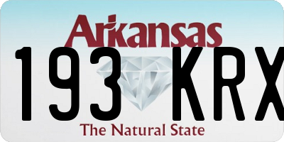 AR license plate 193KRX