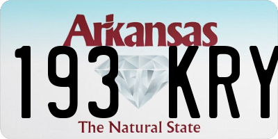 AR license plate 193KRY