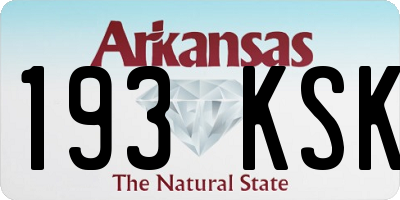 AR license plate 193KSK