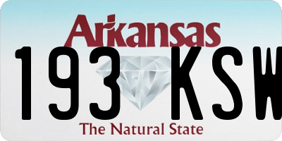 AR license plate 193KSW