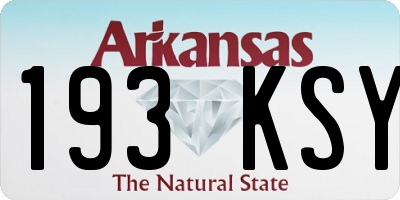 AR license plate 193KSY