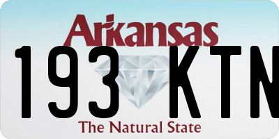AR license plate 193KTN