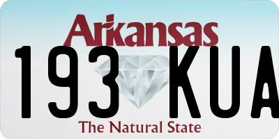 AR license plate 193KUA