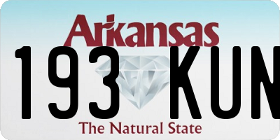 AR license plate 193KUN