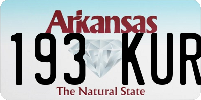 AR license plate 193KUR