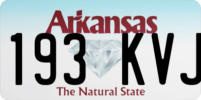 AR license plate 193KVJ