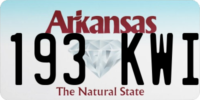 AR license plate 193KWI