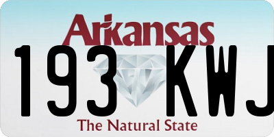 AR license plate 193KWJ