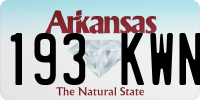 AR license plate 193KWN