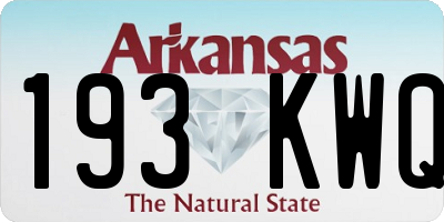 AR license plate 193KWQ