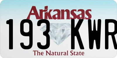 AR license plate 193KWR