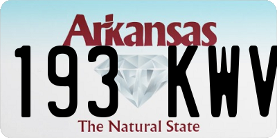 AR license plate 193KWV