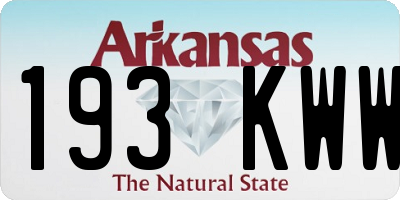 AR license plate 193KWW