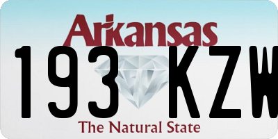 AR license plate 193KZW