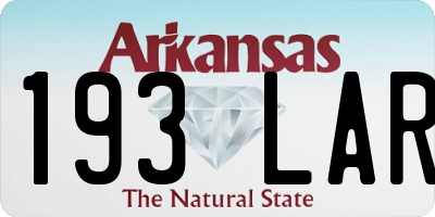 AR license plate 193LAR