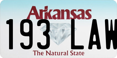 AR license plate 193LAW