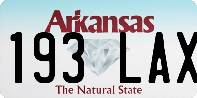 AR license plate 193LAX