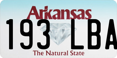 AR license plate 193LBA