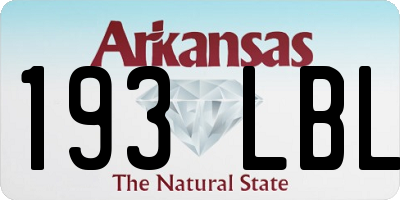 AR license plate 193LBL