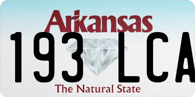 AR license plate 193LCA