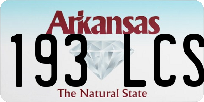 AR license plate 193LCS