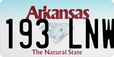 AR license plate 193LNW