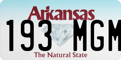 AR license plate 193MGM
