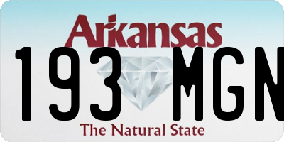 AR license plate 193MGN