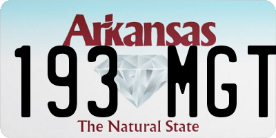 AR license plate 193MGT