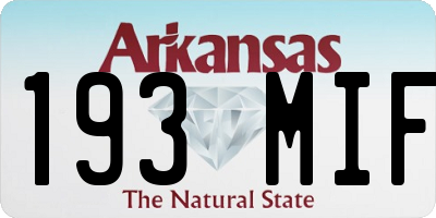 AR license plate 193MIF