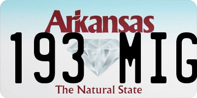 AR license plate 193MIG