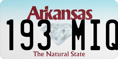 AR license plate 193MIQ