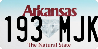 AR license plate 193MJK