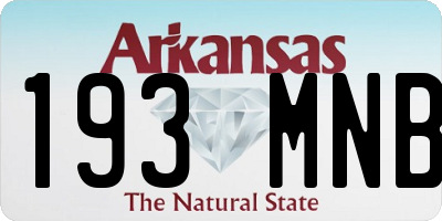 AR license plate 193MNB