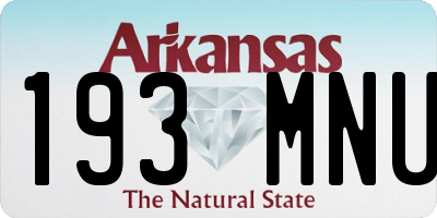 AR license plate 193MNU