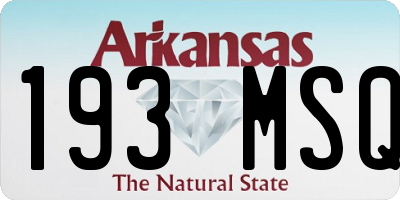 AR license plate 193MSQ