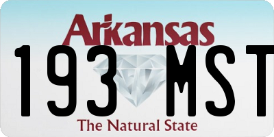 AR license plate 193MST