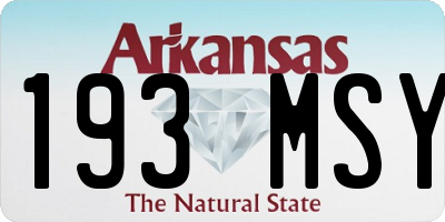 AR license plate 193MSY