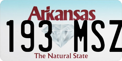 AR license plate 193MSZ