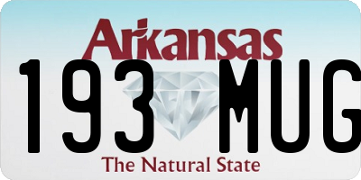 AR license plate 193MUG
