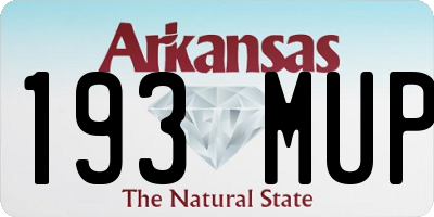AR license plate 193MUP