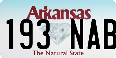 AR license plate 193NAB