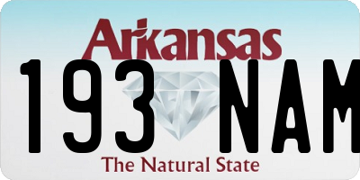 AR license plate 193NAM